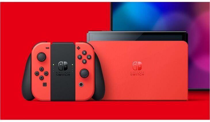 Nintendo Switch Konsole (OLED-Modell) rot - Mario Edition