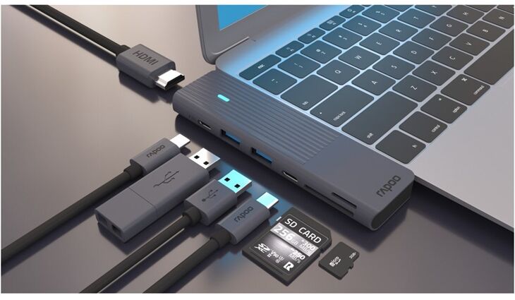 Rapoo 217690 USB-C 7-in-2 Multiport Adapter