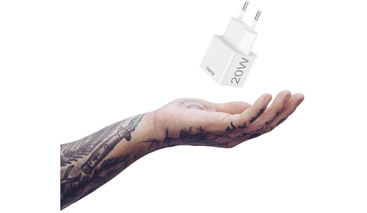 Hama 201650 Mini-Schnellladegerät USB-C (20W)