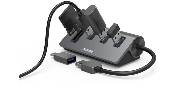 Hama 200140 USB-Hub/Kartenleser 5 Ports