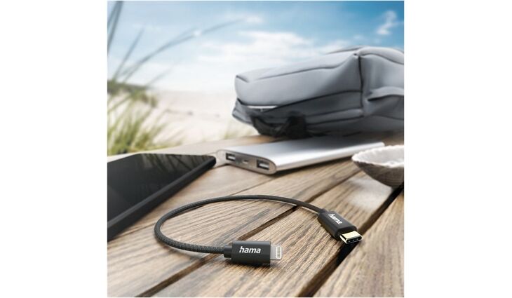 Hama 201601 Ladekabel USB-C>Lightning (0,2m)