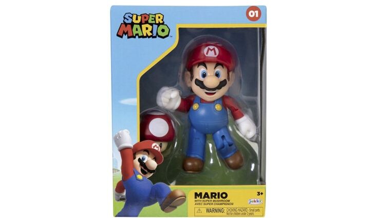 JAKKSPACIF Mario Figur (10cm) Sammlerbox